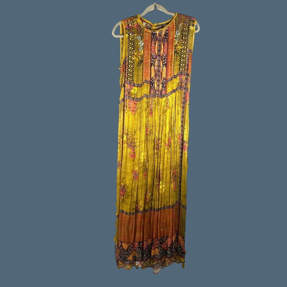 Bhanuni By Jyoti Anthropologie Citron Sleeveless Maxi Dress S slip dress lined t - Picture 4 of 15